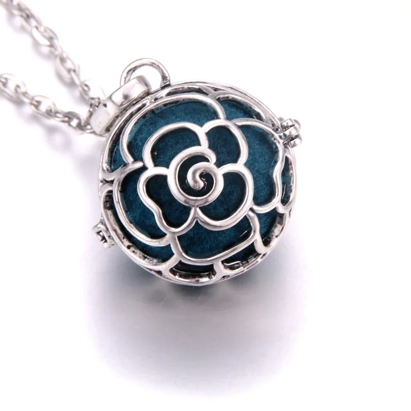 New style Hollowed flower Aromatherapy lockets Perfume Aroma Diffuser necklace Essential Oils cage Pendant Necklace | Украшения и