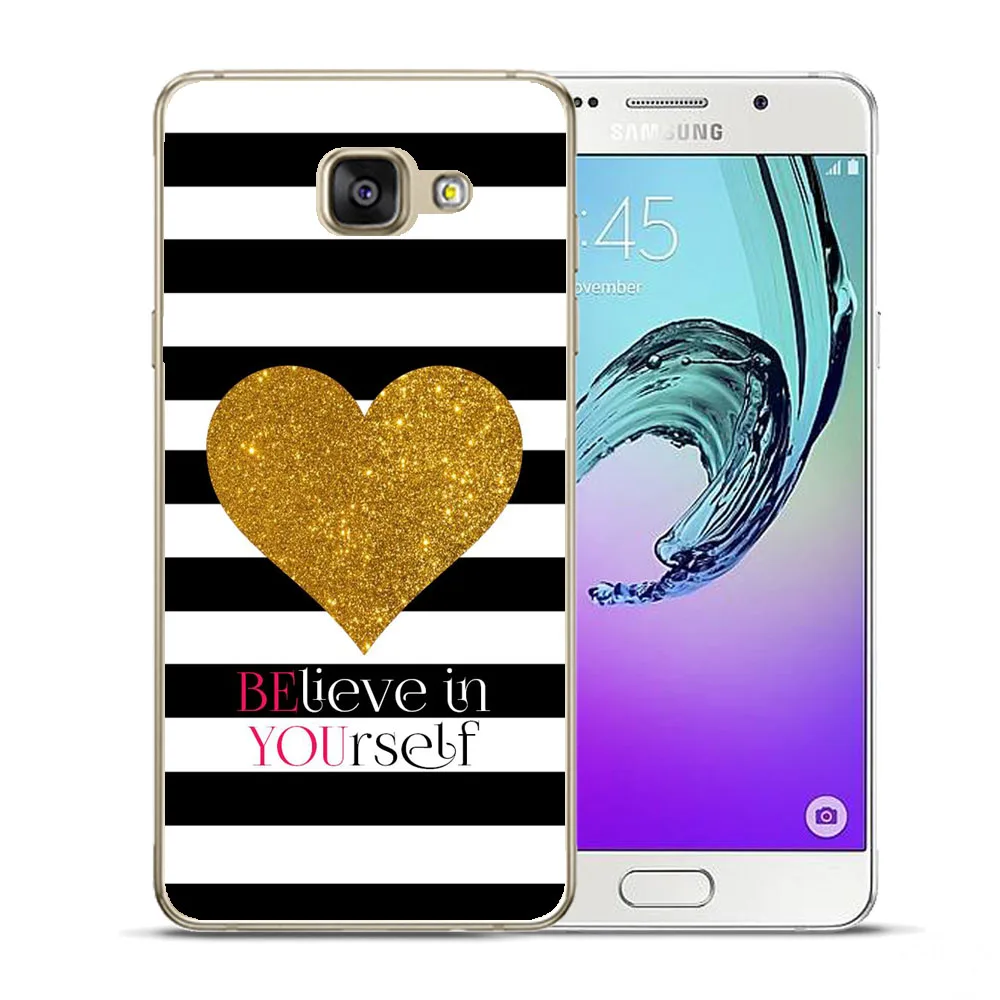 Мягкий силиконовый чехол в полоску с принтом сердца для Samsung Galaxy A3 A5 A7 2015 2016 2017 A520 A8