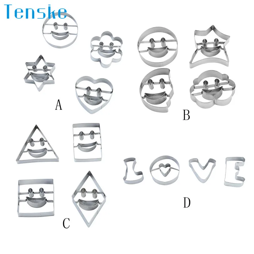 TENSKE 4 шт./компл. смайлик шоколадное печенье резак для печенья инструменты форма