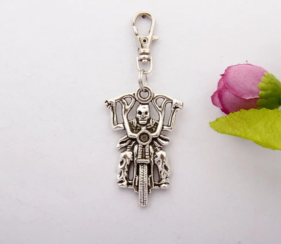 Горячая 10 шт./лот винтажная серебряная подвеска с черепом &quotмотоцикл&quot
