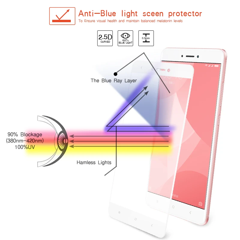 For Xiaomi Redmi Note 4X Tempered Glass Film for 4 3D Full Cover Screen Protector Note4 Note4X | Мобильные телефоны и