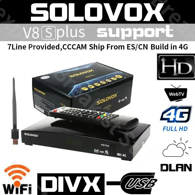 Спутниковый ТВ-приемник solovox V8S DVB S2 Digital HD MPEG4 H.265 1080P Android tv Box для европейских Великобритании испанско-португальский французский, голландский