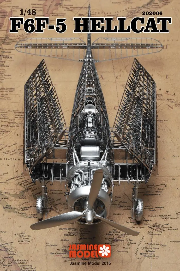 Полностью из металлического сплава DIY Сборная модель самолета 1/48 F6F-5 адский Кот истребитель Скелет головоломка