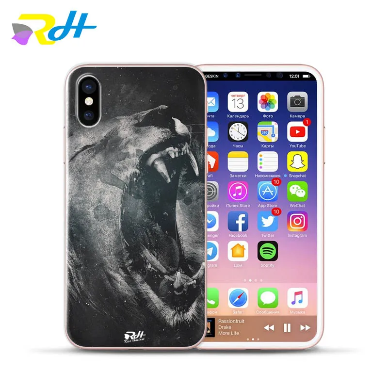 Милый чехол для телефона с изображением медведя Льва тигра кота iPhone 5 5S se 6 s 7 Plus 8 X