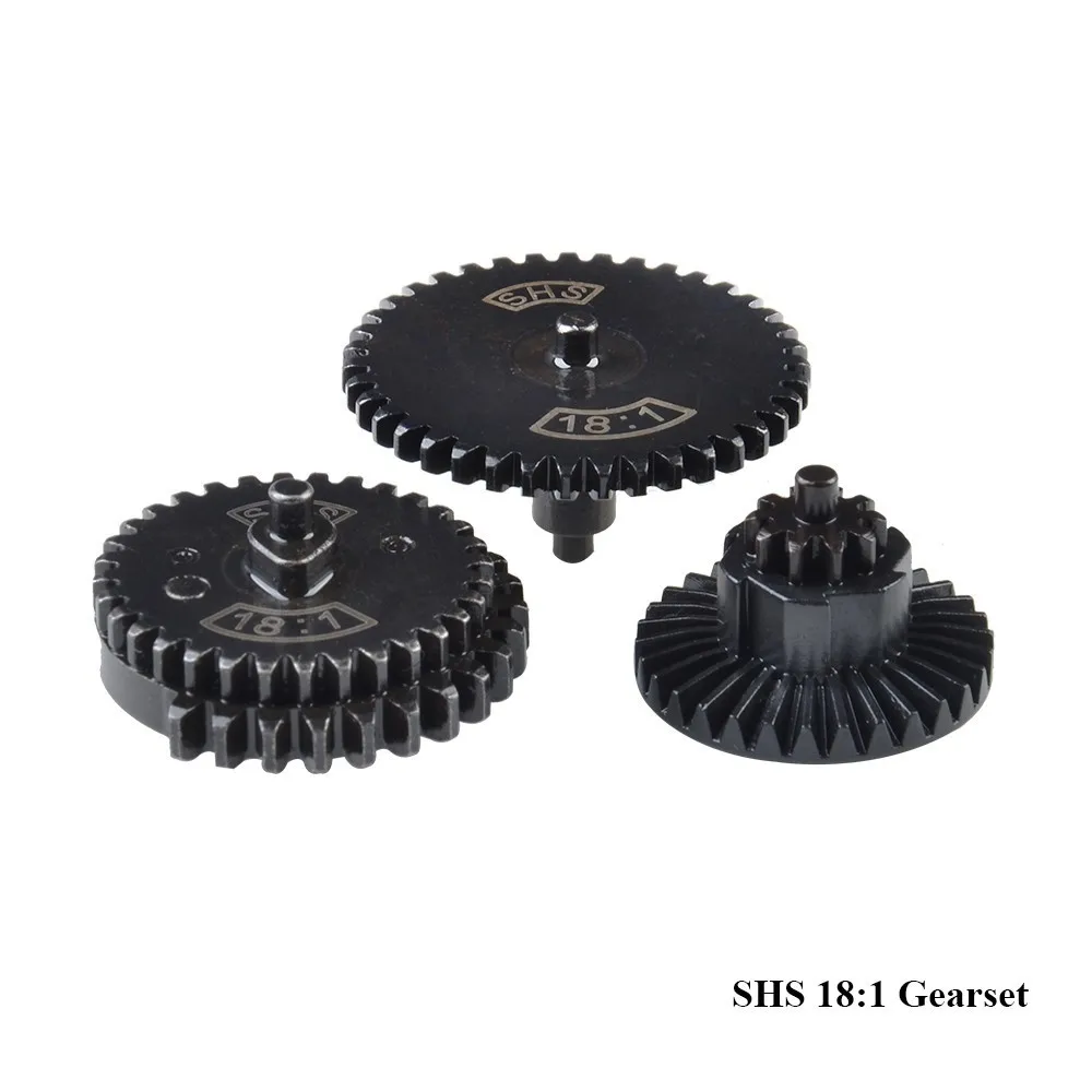 18 to 1 gear set Аксессуары для пейнтбола, охоты, SHS, гриб, немой крутящий момент, металлический поршень, головка цилиндра, набор, коробка передач V.2/3, AEG запчасти - Цвет: 18 to 1 gear set