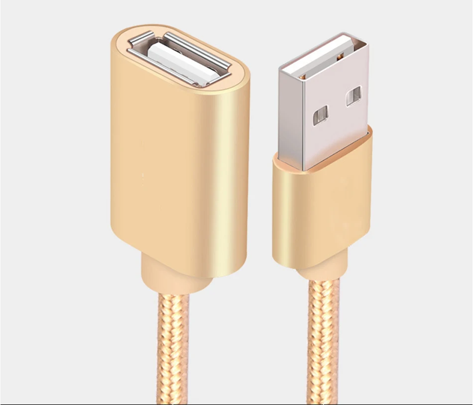 USB Удлинительный кабель для мужчин и женщин, нейлоновый плетеный кабель, используемый для мобильного жесткого диска, компьютера, ноутбука, ручка для игры и т. д