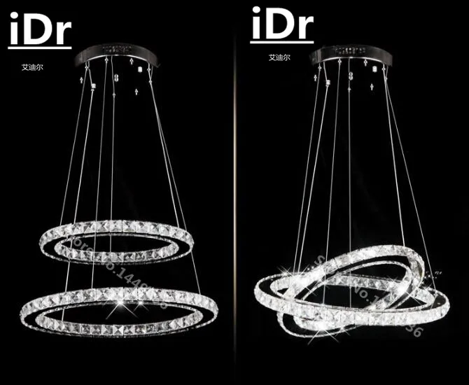 3 кольца современная светодиодная люстра свет блеск для столовой фойе лестницы