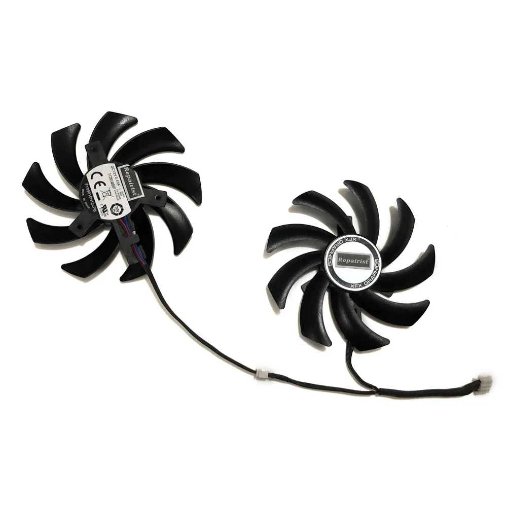 2 шт./компл. R9 285/390/390X VGA кулер Графика вентилятор для XFX R9 270/270X/285/280/290/290X/280X RX480 RX470 Видеокарта охлаждения б/у