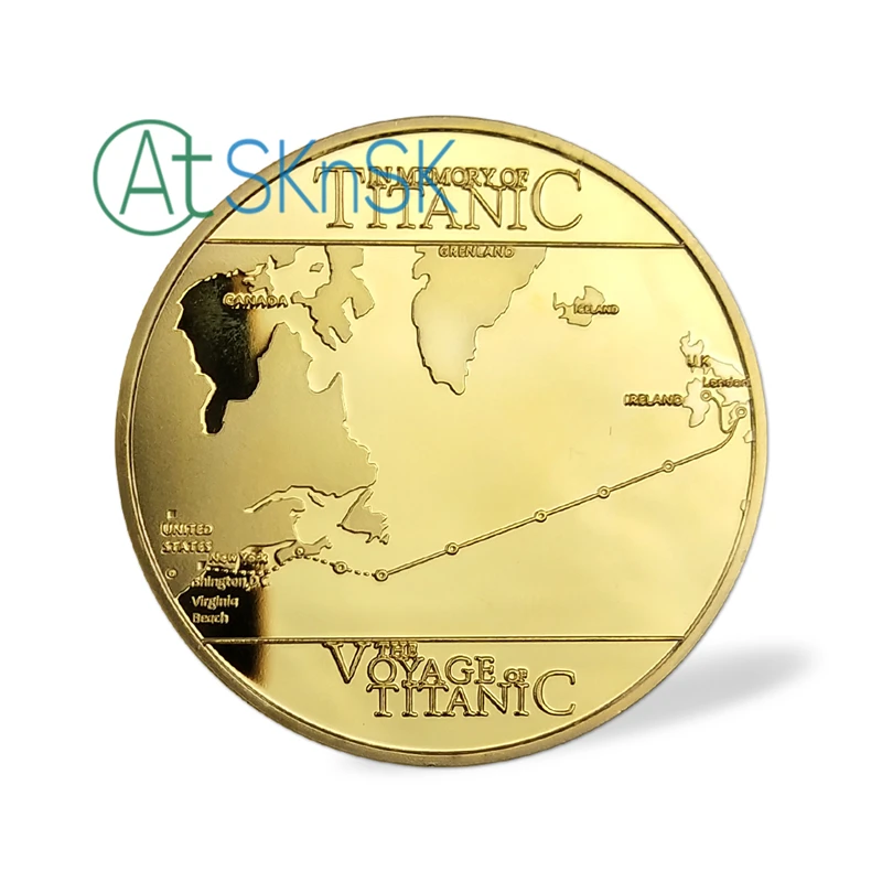 Titanic R.M.S Titan Routes памятная монета позолоченные монеты коллекции дисплей подарок