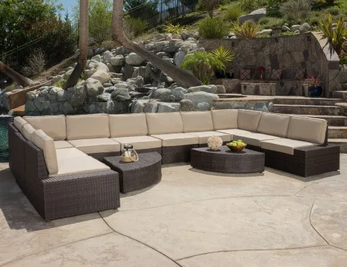 SIGMA наружная садовая мебель Плетеный 12 патио набор для разговора с подушками|patio