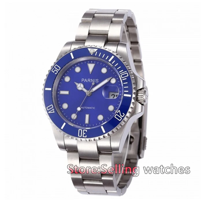 

40mm Parnis Ceramic Bezel Luminous Mark Automatic Watch