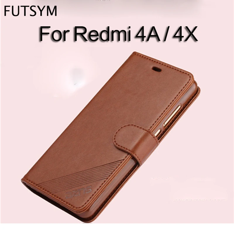 Чехол бумажник с держателем для карт чехол Xiaomi Redmi 4x откидной кожаный Силиконовый