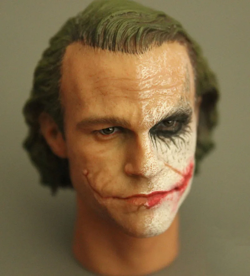 

Collectible 1/6 Scale Male Figure Accessory Clown Joker Head Sculpt Carved Half Makeup Model with Neck for 12'' Action Figure