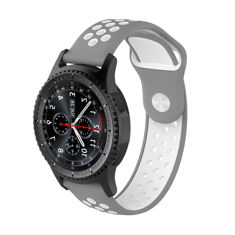 Двухцветный сшивание сменный ремешок для часов 20 мм для Xiaomi Huami Amazfit Bip 22 мм ремешок для samsung gear S3 Смарт-часы