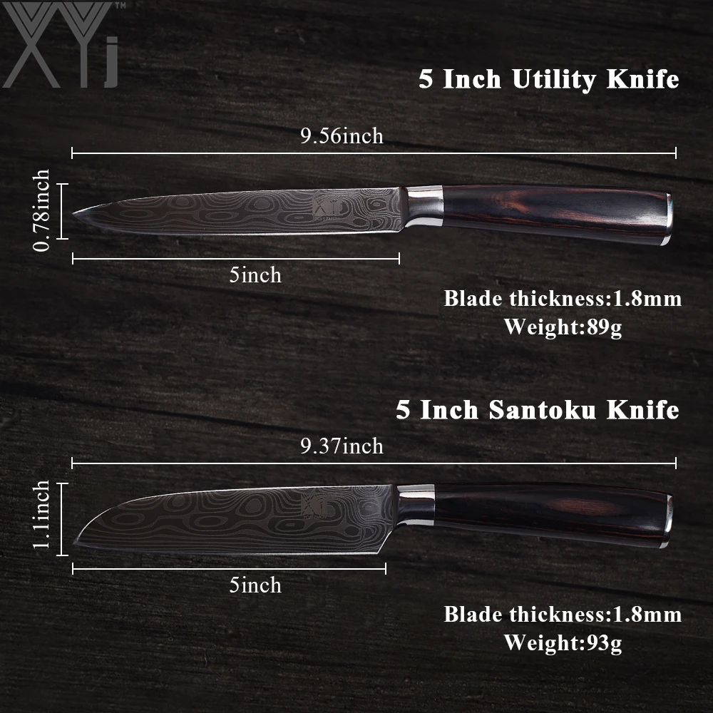 XYj 7Cr17 Double Steel Head Stainless Kitchen Knives 6 PCS Set Fruit Vegetable Meat Cooking Knife Exquisite Kitchenware | Дом и сад