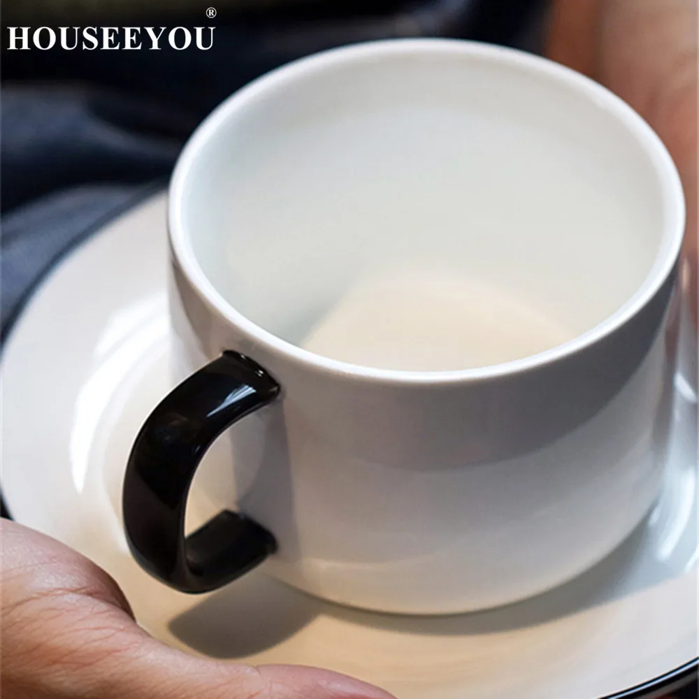 Простая британская кофейная чашка HOUSEEYOU набор блюдца чайные чашки с ложкой и