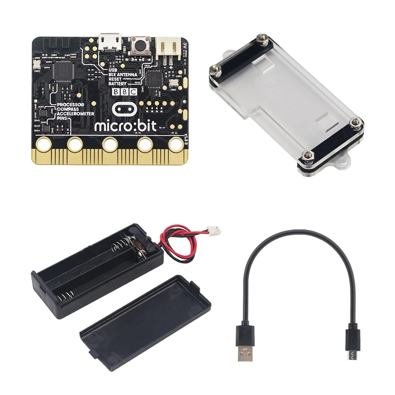 Новое поступление Micro: bit kit Board + акриловый чехол 7 # держатель батареи Micro USB кабель
