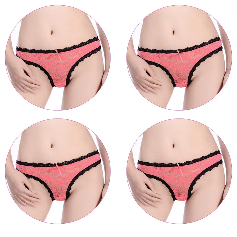 4Pcs-MelonRed 4 шт./упак. стринги Для женщин кружевные стринги женские сексуальные трусики-стринги Прозрачный Для женщин трусики, шорты для девочек, нижнее бельё для девочек - Цвет: 4Pcs-MelonRed