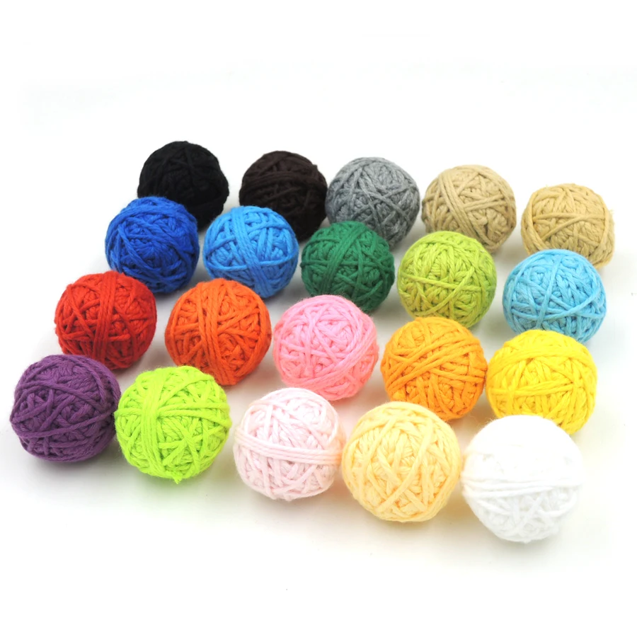 DIY массивные Хлопковые вязаные крючком voodoo balls эффектные бусины для ожерелья