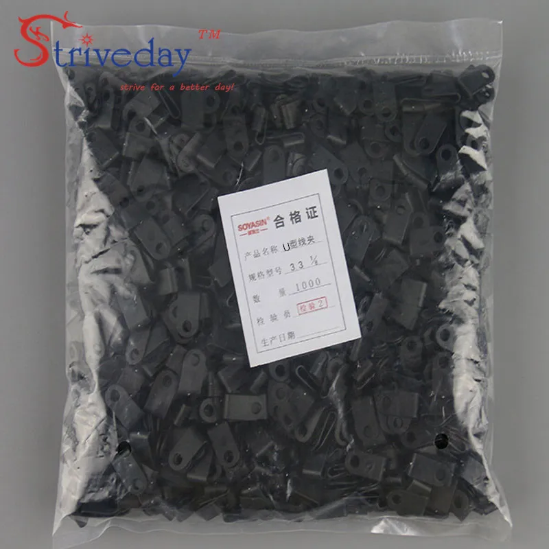 100 шт./пакет черный белый 3 дюйма тип U зажим для кабеля|clip post|cable modem usb portcable ties and clips