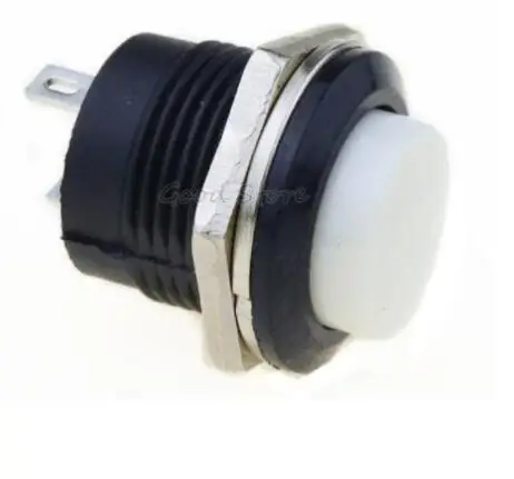 White R13-507 Мгновенный SPST без Красной круглой крышки кнопочный переключатель AC 6A/125V 3A/250V 6 цветов - Color: White