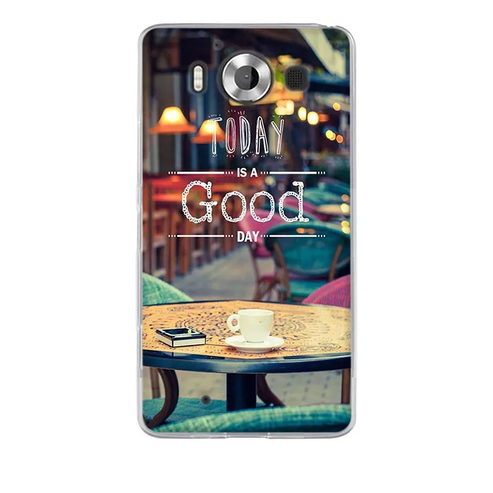 Силиконовый мягкий чехол для Microsoft Lumia 950 милый яркий из ТПУ Футляр телефона Funda |
