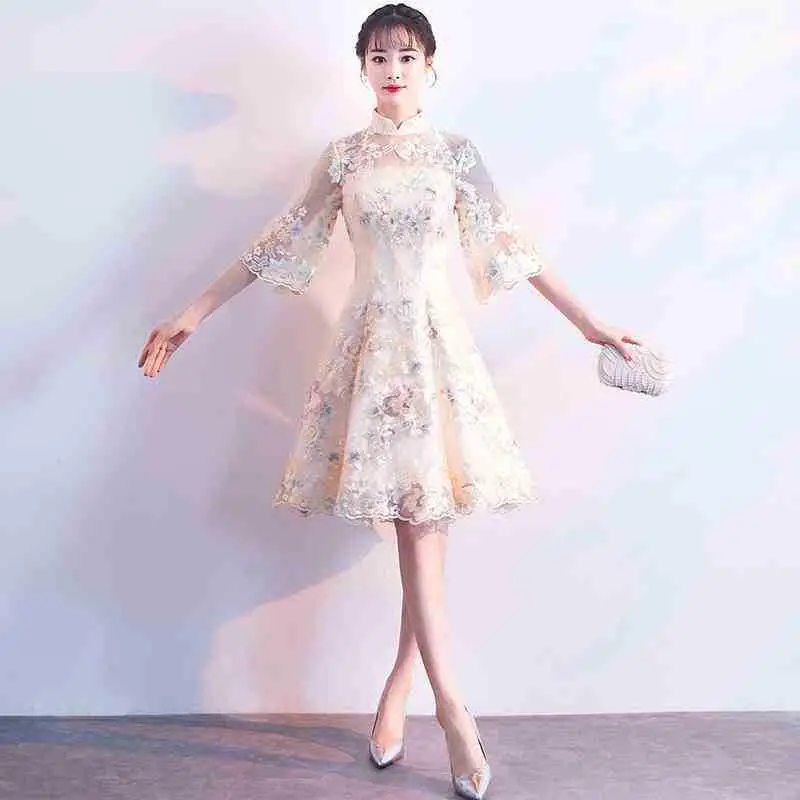 Сексуальное элегантное женское длинное платье Cheongsam с высоким разрезом, винтажное Цветочное платье с вышивкой Qipao размера плюс, китайское платье с воротником-стойкой, XS-XXXL - Цвет: Style 5