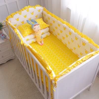 7pcs hot baby bedding set 100 cotton crib bedding set baby cot protector safe bumpers bed sheet quilt cover pillowcase
