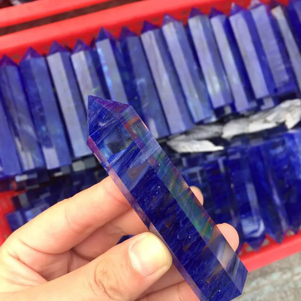 Natural Fluorite Smelting Quartz Crystal Point Healing Obelisk Hexagonal Wand Reiki Blue Treatment Stone 19May28 P30 | Дом и сад