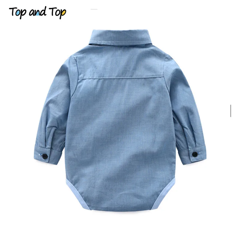 Top and Toddler Baby Boys Gentleman Clothes Sets Long Sleeve Romper+Suspenders Pants 2Pcs Wedding Party Casual Outfits |