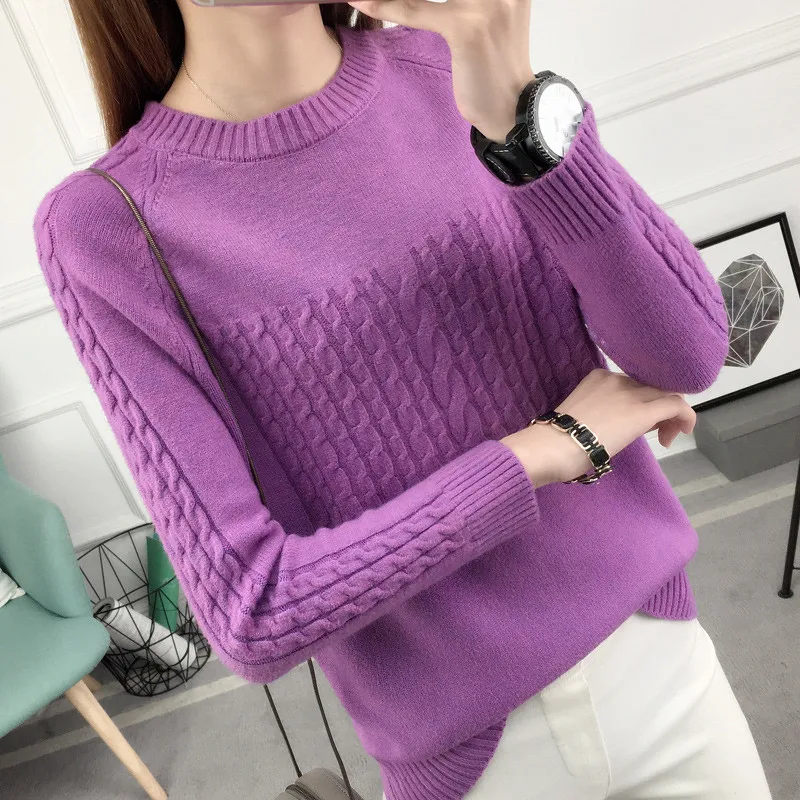 Autumn Winter Tops Women Sweaters And Pullovers Korean style Long sleeve Casual K Sweater Slim Knitted Jumper Black Knitwear | Женская