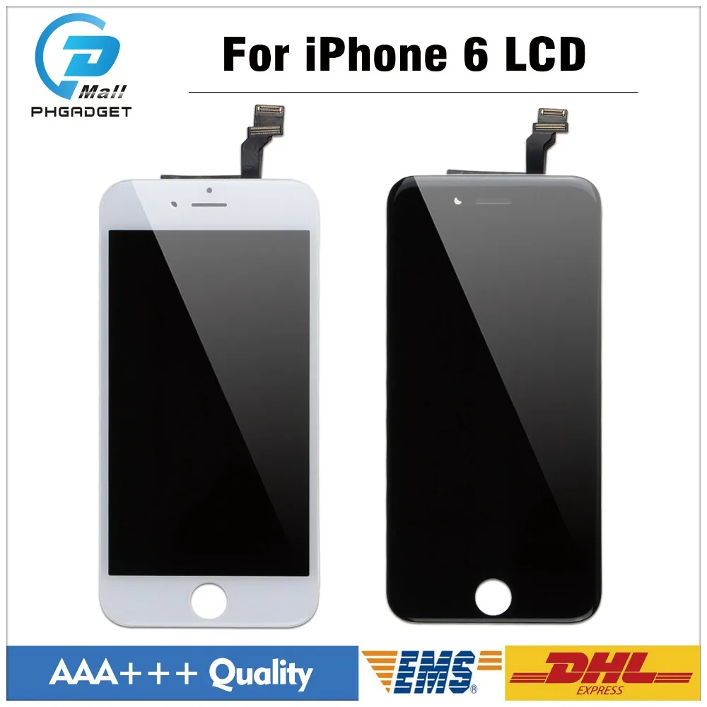 10 шт./лот класс AAA сенсорный экран и ЖК-дисплей для iPhone 6 6G замена дигитайзер сборка без битых пикселей