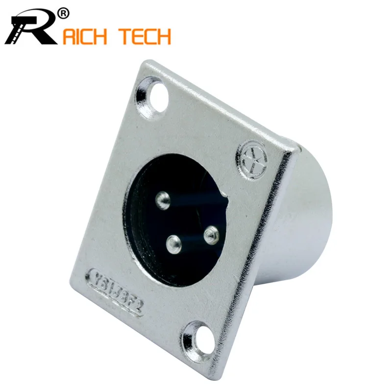 1 шт. никелированный 3pin XLR штекер монтажный разъем для панели профессиональный динамик провода|connector 3pin|3pin