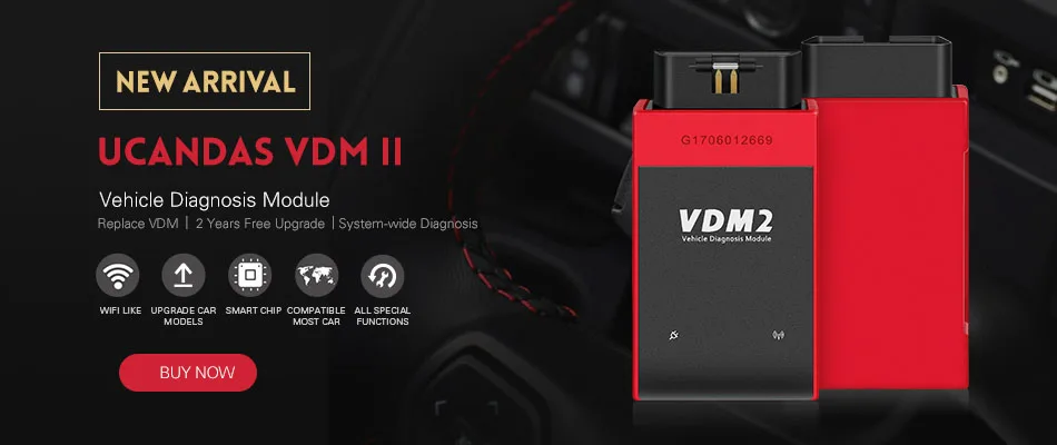 Запуск UCANDAS VDM2 Wifi полная система авто диагностический инструмент для Android бесплатное обновление V3.9 VDMII uncandas лучше, чем easydiag/mdiag
