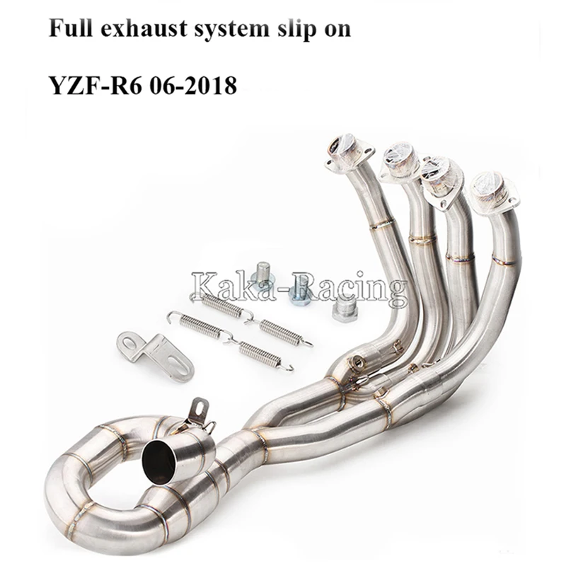 YZF R6 спереди заголовка ссылка труба глушителя Системы без шнуровки для Yamaha 2006 2010