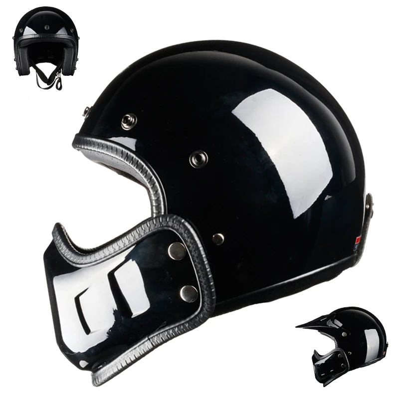 Винтажный мотоциклетный шлем с открытым лицом в стиле ретро Cafe Racer Vespa модульный