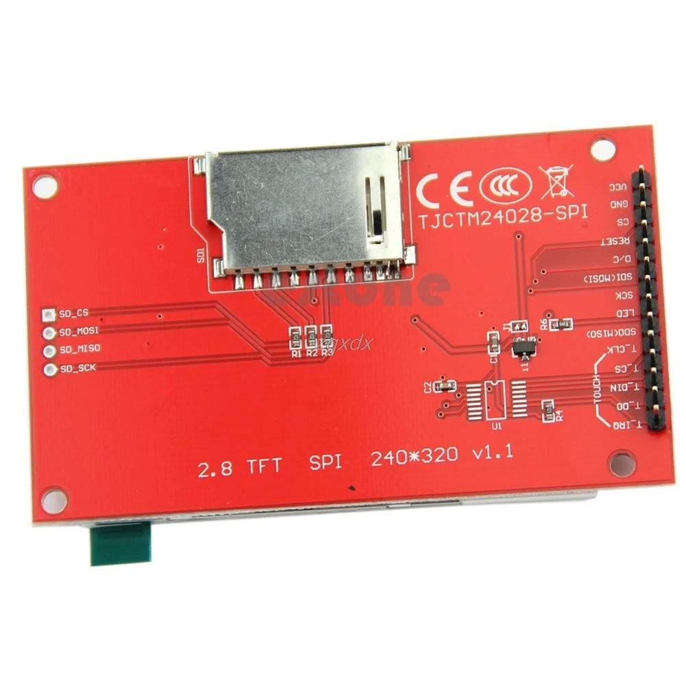 2," 240x320 SPI TFT ЖК-дисплей серийный Порты и разъёмы модуль+ PCB адаптер Micro SD ILI9341 3,3 V и Прямая поставка