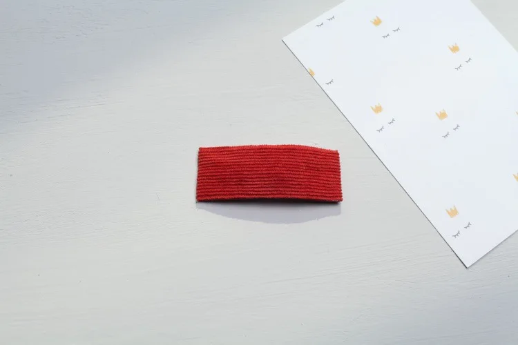 Red Детский однотонный вельветовый прямоугольник заколки для волос для девочек милые простые Стильные заколки для волос аксессуары - Цвет: Red