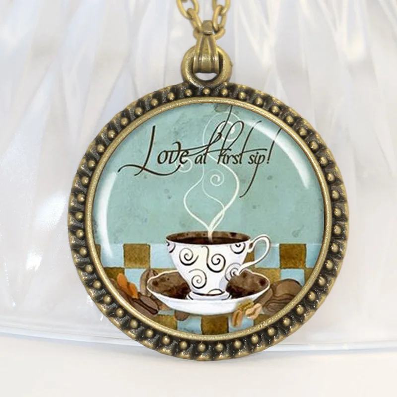 Подвеска в стиле кофейного искусства ювелирные изделия виде кофе ожерелье