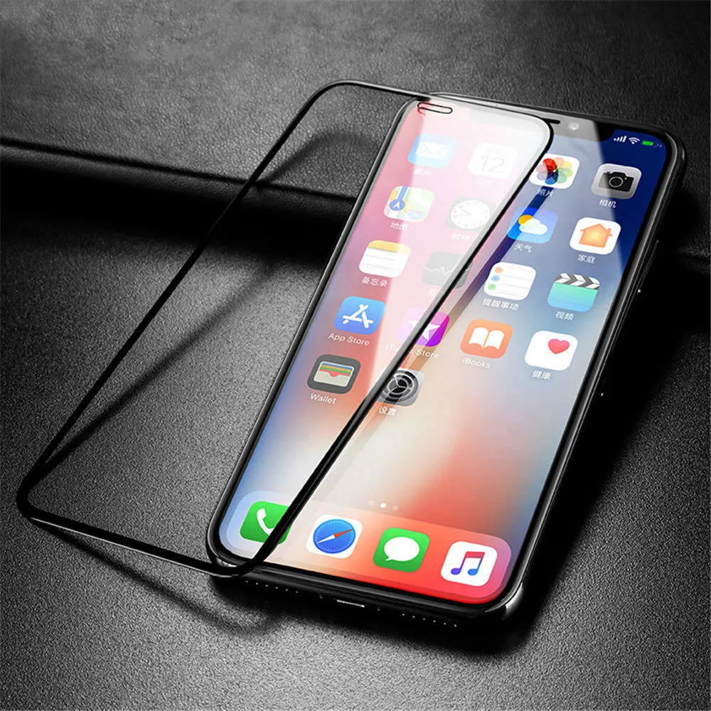Чехол на 3D 9H Полностью закаленное стекло для iPhone XS Max XR Защитная пленка экрана Apple 5