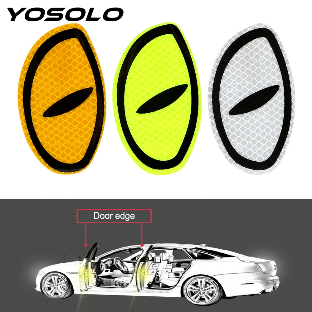 YOSOLO 2 шт. автомобиль Стикеры Светоотражающая наклейка для автомобиля