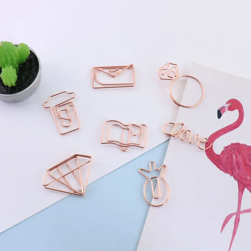 Kwaii 1 комплект (2 шт.) дизайн камеры розовое золото бумажные зажимы DIY Фотоальбом