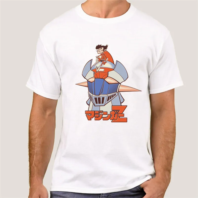 Модная аниме футболка Mazinger Z топы футболки забавная крутая мужская одежда с