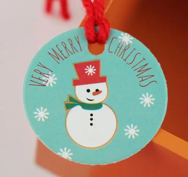 snowman 50 шт 5 дизайнов Счастливого Рождества подарок висячая бирка для рождественской вечеринки - Цвет: snowman