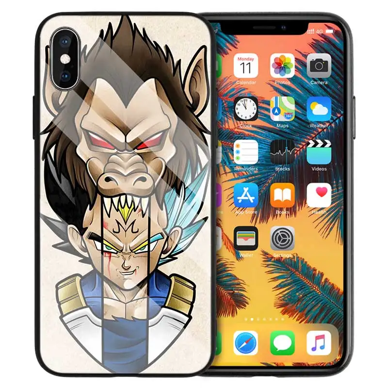 Жесткий чехол из закаленного стекла для Apple iPhone 7, 8, 6, 6 S, X, XR, XS, 11, 11Pro, MAX Plus, Dragon Ball, Z, тату, мультяшный Чехол для мобильного телефона - Цвет: 08