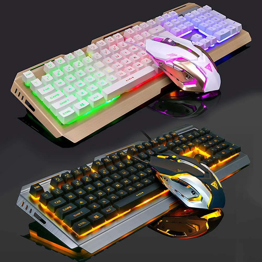 

NEW Shining Glow USB Wired Gaming V1 Mechanical Keyboard Mouse Mice Sets