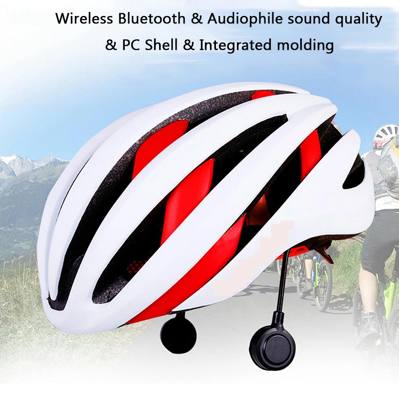 Светодиодный велосипедный шлем, умный цельный Bluetooth шлем для использования на открытом воздухе, безопасный велосипедный шлем для езды на велосипеде