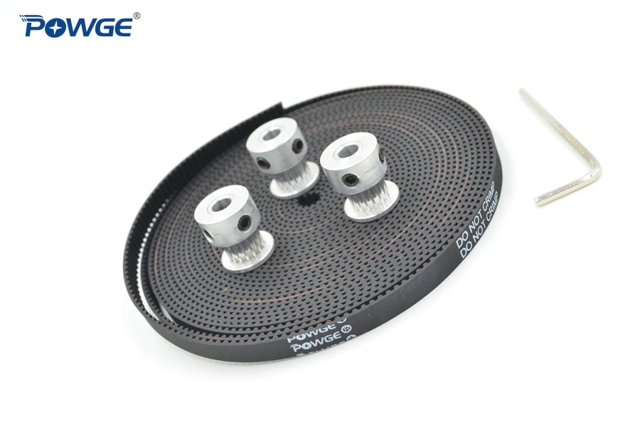 

POWGE 3pcs 16 teeth GT2 Timinmg Pulley Bore 5mm + 5Meters GT2 Open Belt width 6mm 2GT Linear Motion Small Backlas (16Teeth) 16T