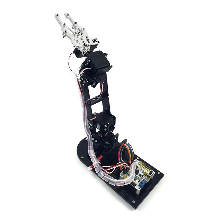 

5 DOF Alloy Robot Arm Clamp Claw Turntable Base 5 Servo Complete sets
