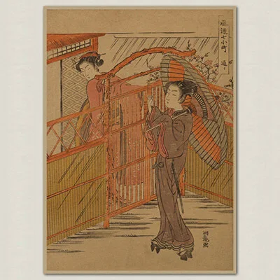 Японский стиль Ukiyoe B/крафт бумага/плакат для бара/Ретро плакат/декоративная
